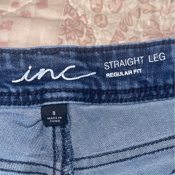 INC brand distressed straight leg regular crop fit jeans. EUC - Picture 6 of 12